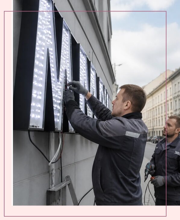 Изготовление и монтаж светодиодных LED вывесок в Балакове