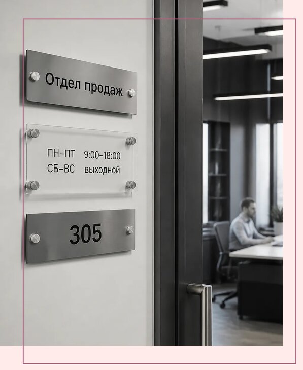 Офисные таблички на дверь в Балакове по цене от 4987 р. | Аванза-Блк